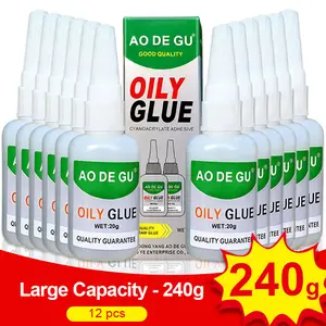 12PCS Heavy Duty Oily Super Glue, Fast Dry Waterproof Instant Adhesive for Shoe Sole Repair, Cracked Plastic, Metal, Wood & Leather, High Strength Multi-Purpose Glue for Home Repairs & Household Fixes