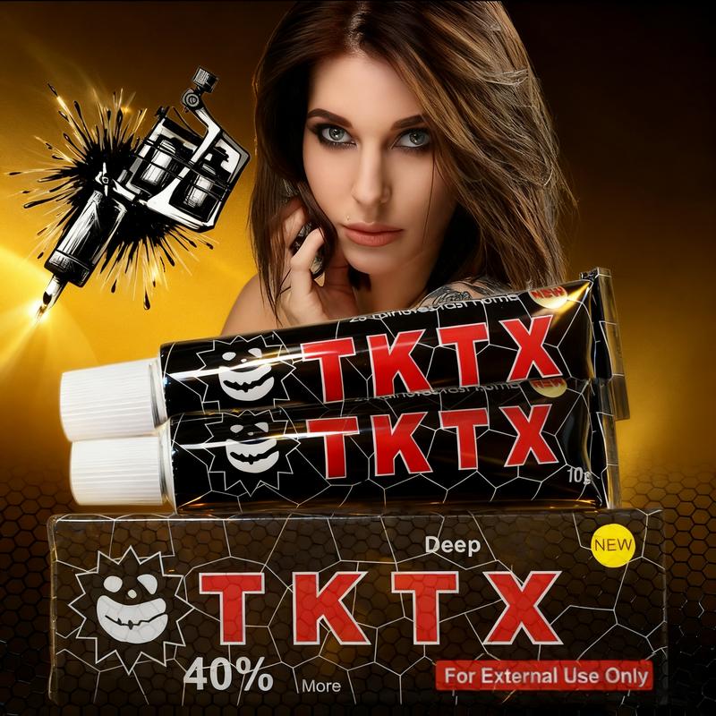 TKTX Black 40% Maximum Strength Numbing Cream 4-8H Painless Tattoo Microblading 10g*2PCS for External Use Only