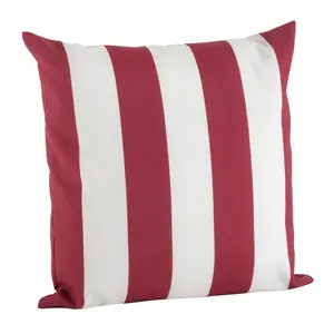 Saro Lifestyle  17 in. Stripe Indoor & Outdoor Poly Filled Throw Pillow, Red