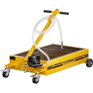 CAMMOO 15 Gal Electric Oil Drain Pan, 110V High-Flow Pump, 9.8 FT Hose, 200 W Motor, 2 Locking Swivel Casters and 2 Directional Wheels Stable, Folding Handle, Heavy-Duty for Trucks, RVs, SUVs, Black