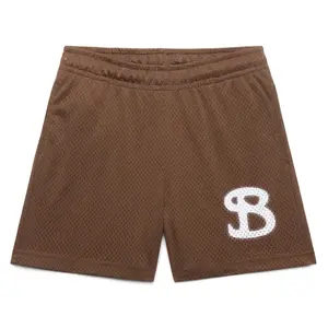 BUCKETSQUAD | SOLID MOCHA YOUTH SHORTS | Rain Delay Graphic Text Gym Shorts Summer Streetwear