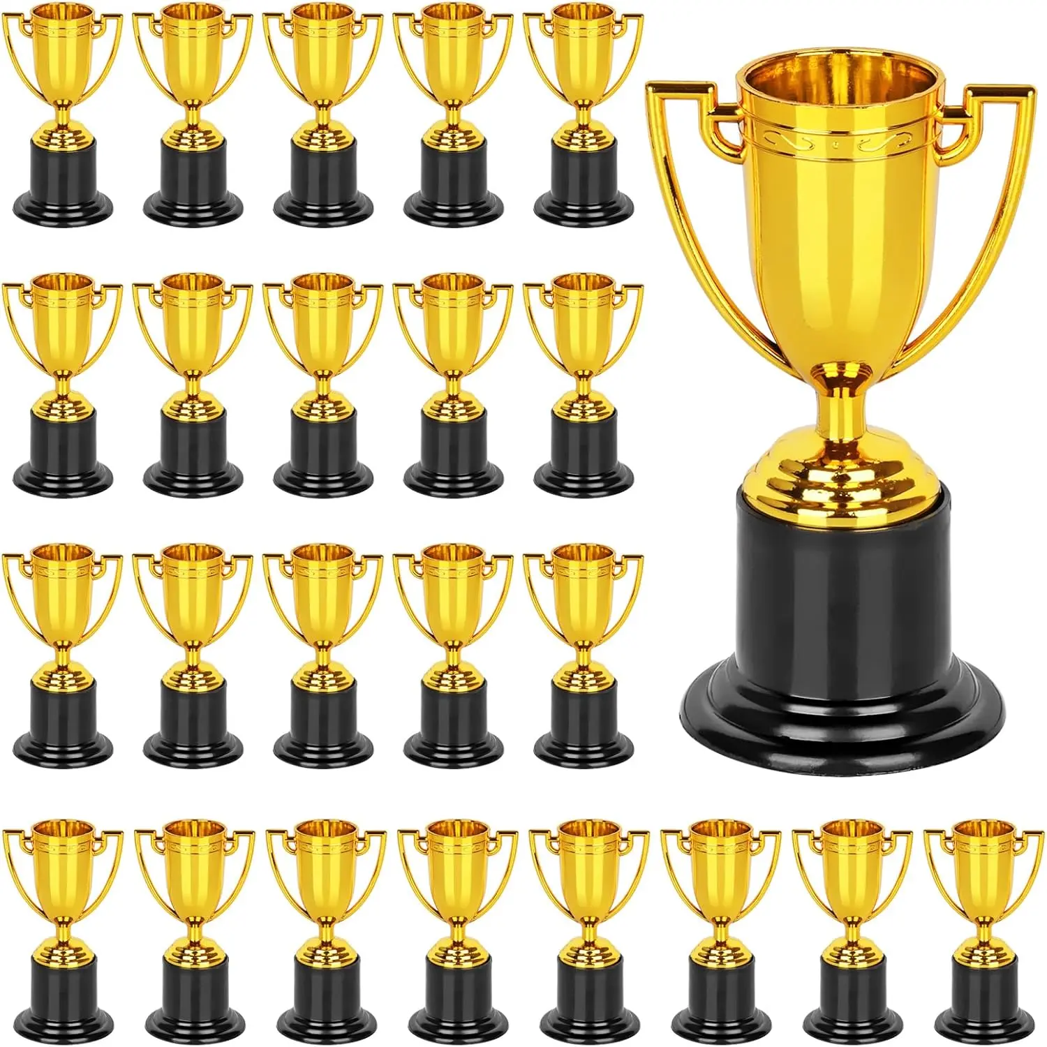 24 pcs Plastic Gold Award Trophy Cups 4 Inch Trophy Cups Sports Tournament Winning Prizes Competition Party Trophies