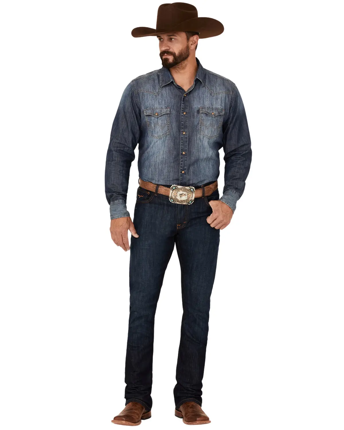 Kimes Ranch Men's Men'S Roger Dark Wash Stretch Slim Bootcut Jeans - Mj-18175