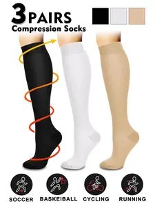 Compression Socks 15-20mmhg Wide Calf, Sporty Tight-Fitting Design, Boost Circulation & Running Performance, Ideal for Nurses & Pregnant Women