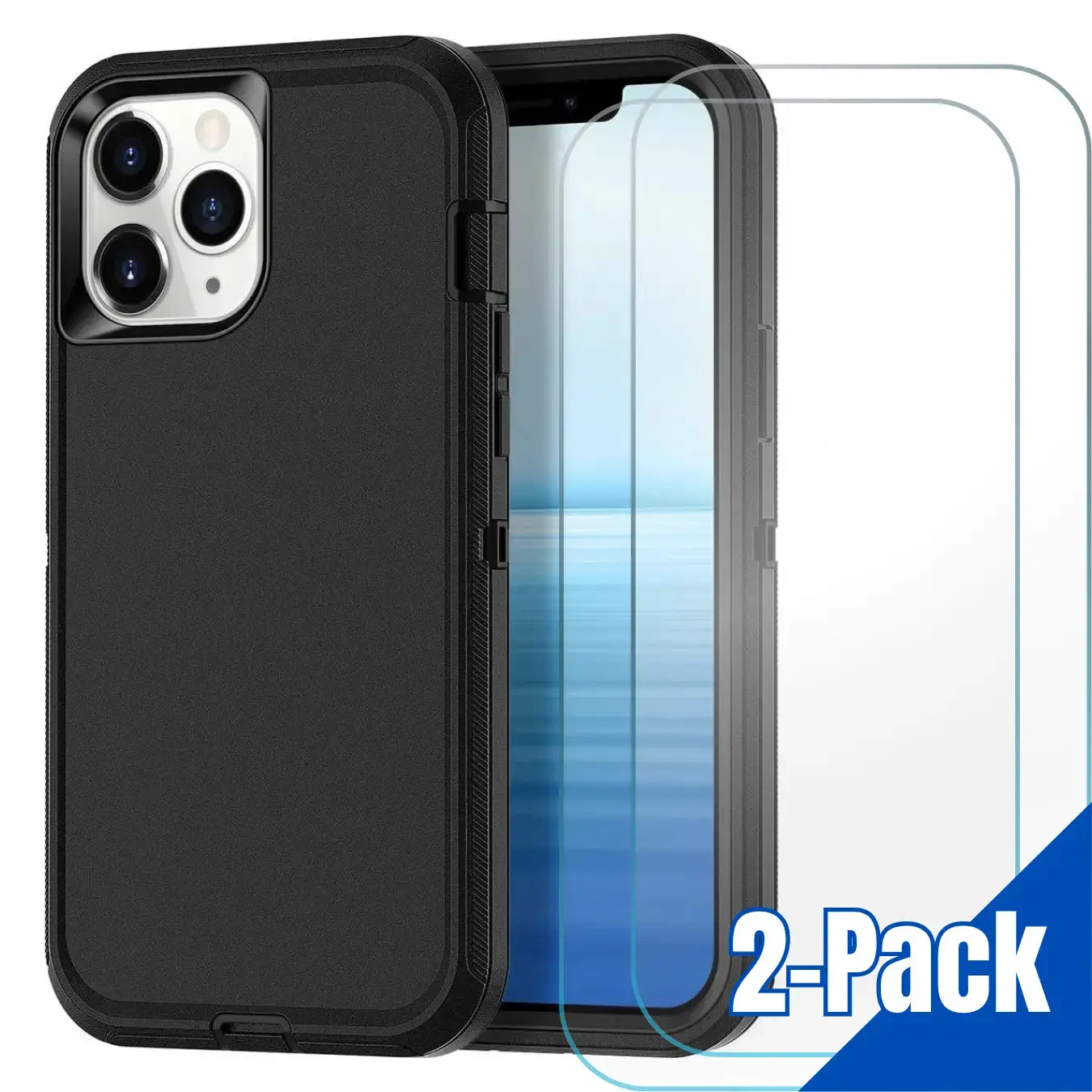 Entronix Bundle Compatible with iPhone 16 Pro Max - Heavy Duty Case & 2 Clear Screen Protectors
