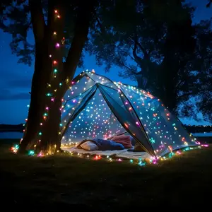 1 Roll LED Solar Flashing Color Lights, 8 Lighting Modes (12m 100L), Outdoor Holiday Party Decorations, Christmas Tree Decoration