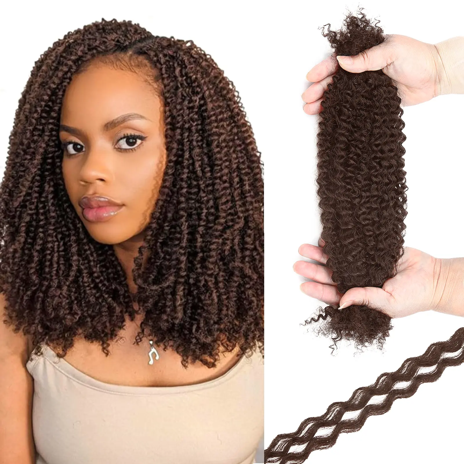 4# 18inch Afro Kinkys Bulk Human Hair for Dreadlocks Extensions Repair, 1 Pack 30g for Micro Locs Extensions