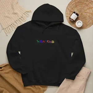 Colorful Pixel Text Hoodie | Retro Arcade Minimalist Sweatshirt