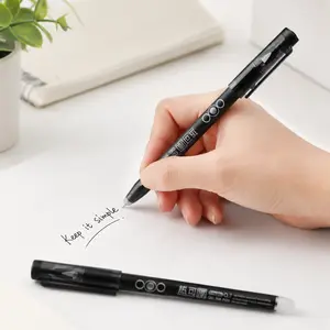 0.7 mm Erasable Gel Pen – Black Ink Writing Pen with Built-In Eraser