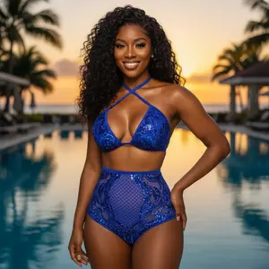 Bleu Sequin High Waist Bikini