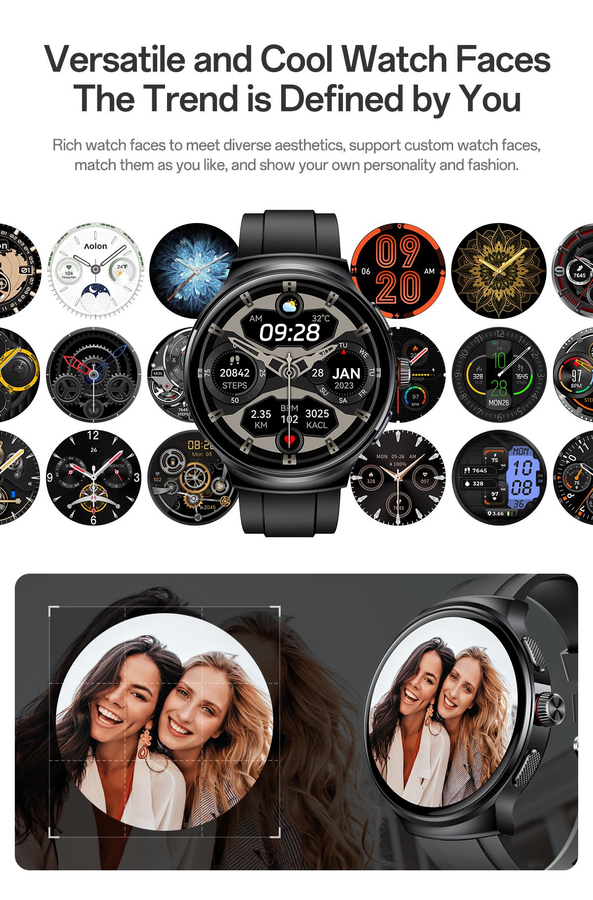 Aolon Prime3 Smart Watch Wearable – Featuring a 1.43" AMOLED Touchscreen, Stainless Steel Design, Bluetooth Calling, 100+ Sports Modes, Health Tracking, Waterproof Build, and iOS & Android Compatibility#fathers day gift#outdoor fun