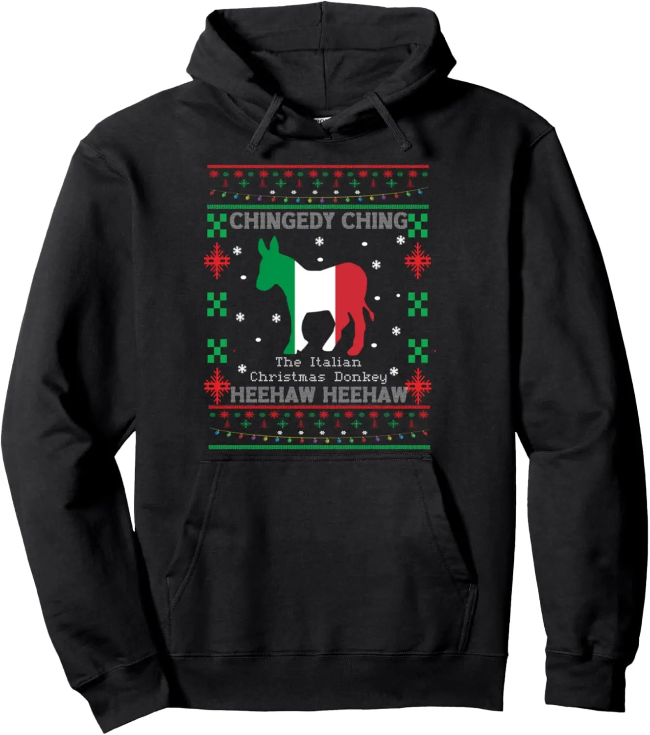 Italian Christmas Donkey Italy Ugly Christmas Sweater Xmas Pullover Hoodie NB