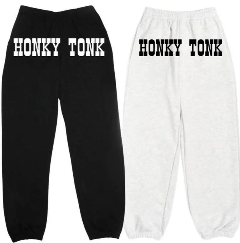 HonkyTonk Sweatpants, Unisex Lounge Sweatpants With Elastic Waist And Soft Fleece Fabric, Unisex Classic Sweatpants Cotton Fleece, Casual Fit for All Seasons, Trendy Printed Design Streetwear Sweatpants, Graphic Sport Menswear