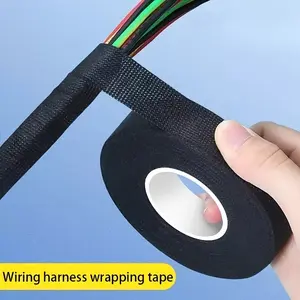 High-temperature resistant, high-quality black multifunctional wire  velvet  - suitable for audio noise reduction wrapping  - for automotive wiring and bonsai projects - strong and flexible adhesive - used for secure wire organization Harness Tape