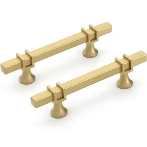 goldenwarm 10 Pack Black/Gold Cabinet Pulls Cabinet Handles, Matte Black Drawer Pulls Square Dresser Handles, Black Handles and Pulls Kitchen Cabinet Handles 3 inch Hole to Hole