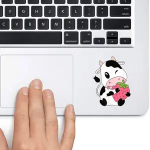 Cute Strawberry Cow Print Kawaii Aesthetic Animal 2x2 inches Cut Out Sticker