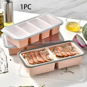 Silicone Divided Lunch Box, Food Freezer Storage Container, Reusable Meal Prep Mold, Leak-Proof Design, Durable & Easy to Clean, Bento Box
