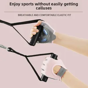 SleekHush Workout Gloves with Silicone Grip Half Finger Weight Lifting Gloves Breathable Comfortable Elastic Fit for Sports