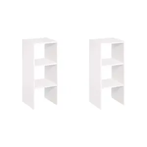 ClosetMaid Decorative Home Stacking 31" 2-Cube Organizer Storage, White (2 Pack)