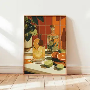 Cocktail Drink Print, Mexican Bar Wall Art, Alcohol Decor, Margarita Recipe Poster, Kitchen Prints, Party Drink Posters, Unframed