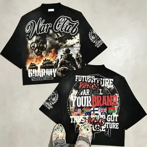 Unisex Vintage Warzone Valley Division Graphic Cropped T-Shirt, Retro Streetwear Casual Oversized Top, Trendy Graphic Tee for Men & Women