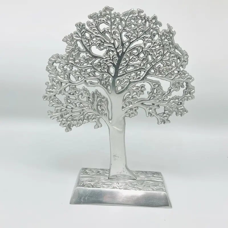 Polished Pewter Tree of Life Wall Art - Joshua Design, 11in x 9in, Handmade in Mexico