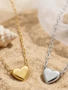 18K Gold/Silver- Heart Shape Pendant MagneticNecklace for Women Dainty Fashion Layer Stacking Initials Necklace Hypoallergenic & Durable Necklaces forWomen Fashion Jewelry Love Party Valentine's Day Gift Heart Shaped Pendant