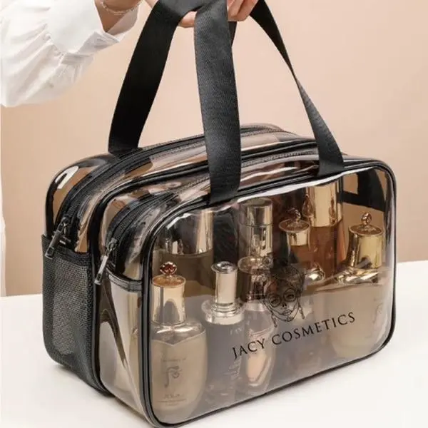 JC Travel Makeup Bag, Portable Water-Resistant Cosmetic Organizer for Travel, Daily Use