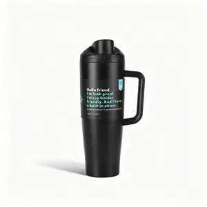 40oz Handle Car Cup 304 Stainless Steel Double-Layer Vacuum Thermos Cup Insulated Iced Beverage Container Portable Drinkware Flasks reusable travel mug stainless steel whisk flip straw leak Heartbeat Ghost Band Tumbler