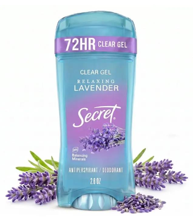 Secret Women's Antiperspirant Deodorant, Lavender Fresh Clear Gel, 2.6 oz, Everyday Freshness