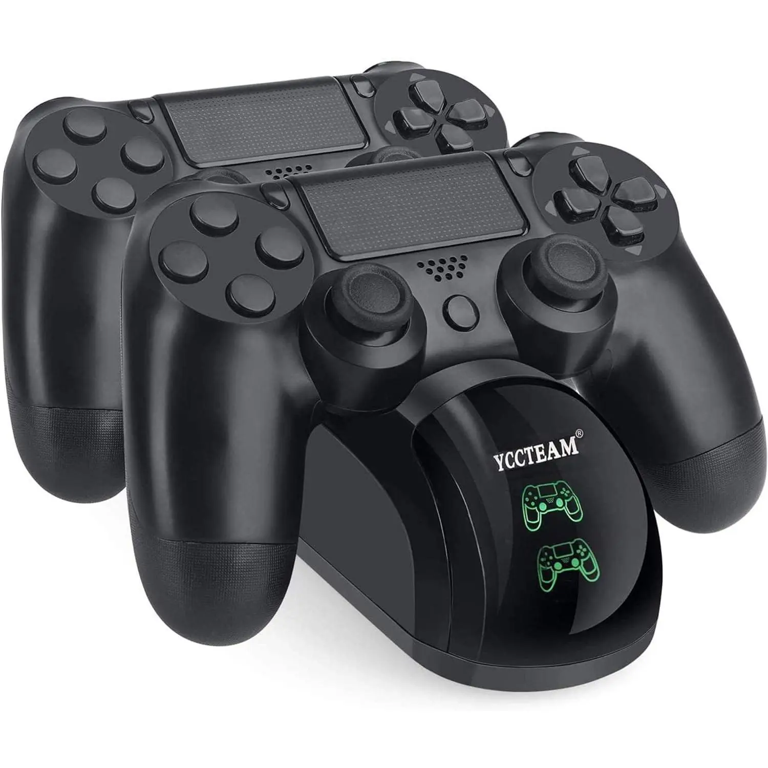 PS4 Controller Charger, Upgraded Fast- Port Docking Station Stand for PS4/PS4 Slim/PS4 Pro Controller, Black