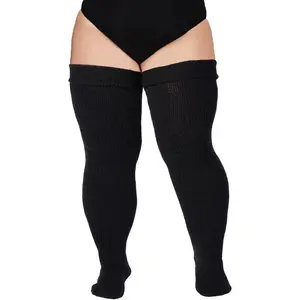 Plus Size Womens Thigh High Socks for Thick Thighs- Extra Long & Thick Over the Knee Stockings- Leg Warmer Boot Socks