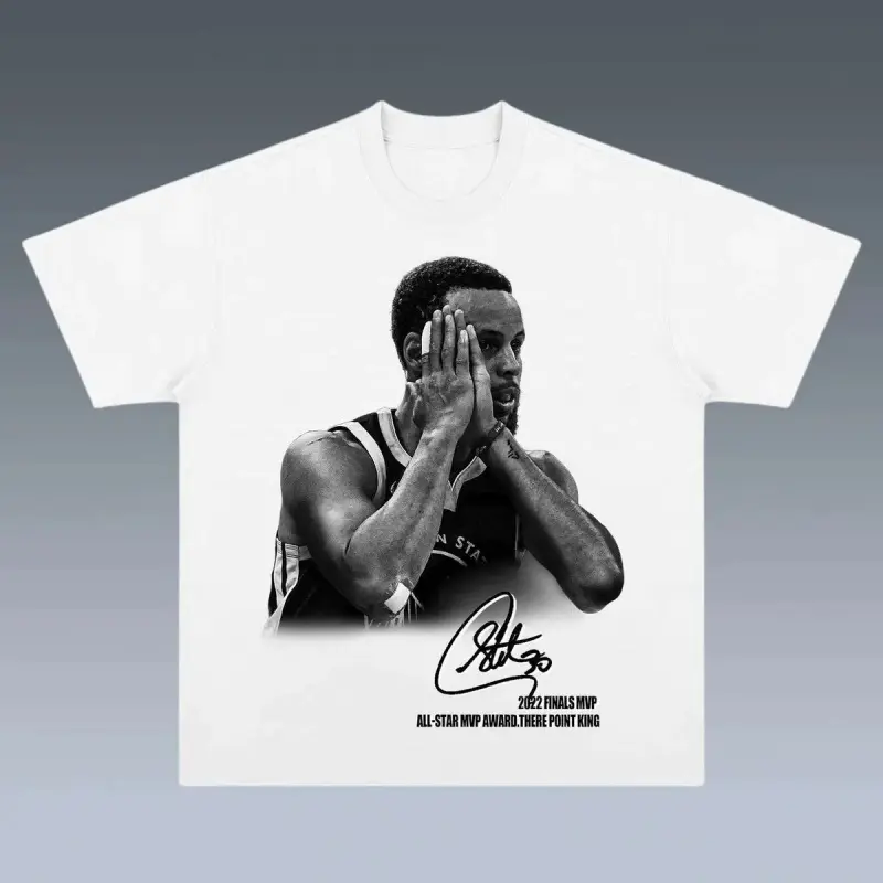 Stephen Curry Graphic T Shirt Heavy Cotton Vintage Washed Black Tee 2022 Finals MVP Three Point King Signature Print Casual Streetwear For Basketball Fans Adult Men Women Daily Outdoor Wear Trendy Sports Fan Apparel Retro Hip Hop Style