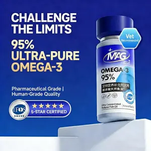 MAG 95% High-Purity Omega-3 Fish Oil for Dogs & Cats - with EPA & DHA Liquid Supplement for Healthy Skin, Glossy Coat & Immune Support