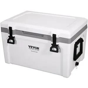 fathersdaygift VEVOR Insulated Portable Cooler, 52 qt, Holds 50 Cans, Ice Retention Hard Cooler with Heavy Duty Handle, Ice Chest Lunch Box for Camping, Beach, Picnic, Travel, Outdoor, Keeps Ice for up to 6 Days