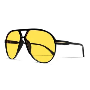 Retro Aviator Sunglasses for Women Men Oversized Classic Vintage Trendy Tangle Free Square Aviators Sun Glasses