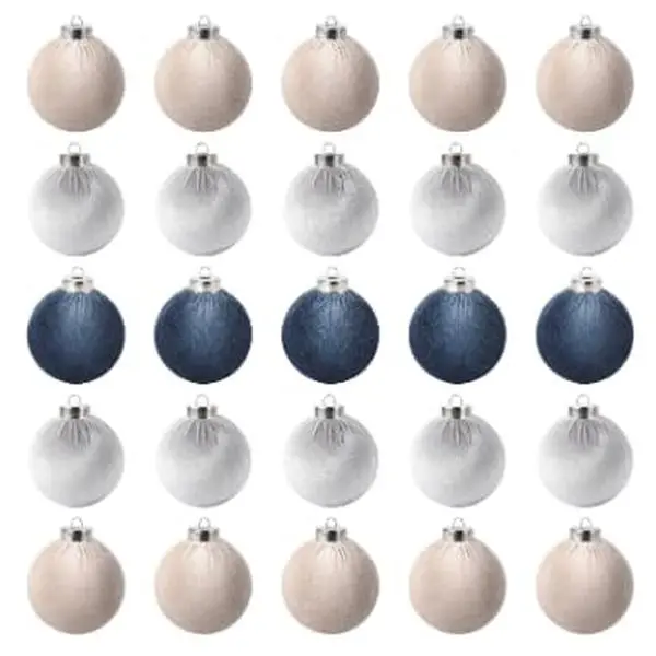 GARVEE 25-Pack 3.15in Shatterproof Smooth Flocked Traditional Plastic Christmas Ball Ornaments Set - Indoor Holiday Tree Decor, Home Party Gift