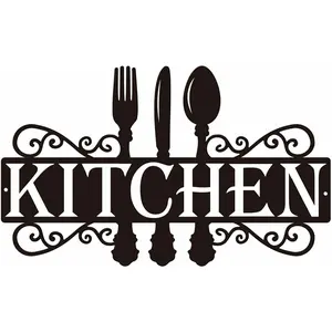 Kitchen Vintage Metal Sign Wrought Iron Crafts Metal Ornaments Sign Dining Room Wall Decor Home Decor Gifts Pretty Artwork Wall Stickers Shape Decoration Word Art Farmhouse Cooking Gift Metal Wall Art Wall Metal Plaque