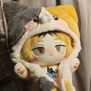 20cm Game Haikyuu!! Kozume Kenma Cute Ear Tail Cosplay Stuffed Plush Body Cartoon Dress Up Cotton Doll Plushie Toy Figures Gift