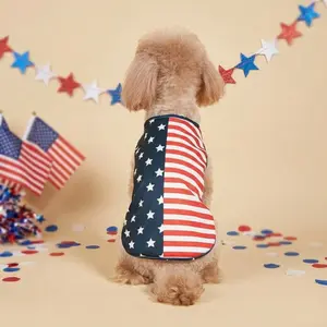 Pet Dog Vest With Independence Day Star And Stripe Print, Lightweight And Breathable Summer Pet Vest, Suitable For Small/Medium Poodle Dogs And Cats, Independence Day Holiday Gift, Puppy Clothes
