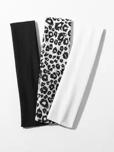 3pcs Women's Leopard Print Hair Bands, Sporty Fashion Casual Sweat-Wicking Elastic Durable Hair Accessories Set for Daily Wear