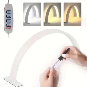 1pc Crescent Moon Desktop Nail Lamp, USB Powered, 3 Color Temperatures Stepless Dimming, Adjustable Lights, Suitable for Personal Use Nail Art, Makeup Table, Crafts, Study Desk, Bedside Table, Perfect Gift for Nail Enthusiasts and Beauty Profe