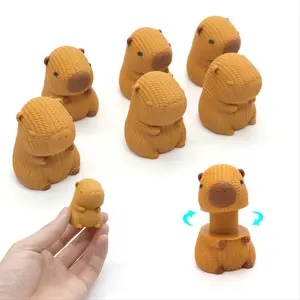 3D Printed Capybara Figurine, 1 Count Cute Stretchable Rotating Capybara Ornament, Fun Creative Gift for Home & Living Room Decoration