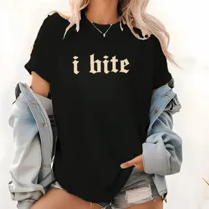 Gothic I Bite Sweatshirt, Funny Girls Crewneck, Sarcastic Women Long Sleeve Pullover, Meme Sweater, Humor Outfits, Funny Gift For Her