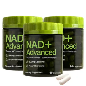 NAD+ Advanced Supplement 500mg Liposomal Nicotinamide Riboside with Resveratrol 60 Capsules for Anti-Aging Energy Focus High Purity Healthcare Fitness Dietary Vitamin Edible