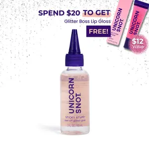 Unicorn Snot Sticky Stuff Peel-Off Cosmetic Glitter Glue Primer – Smudge-Proof, Long-Lasting Adhesive, Vegan, 2 fl oz