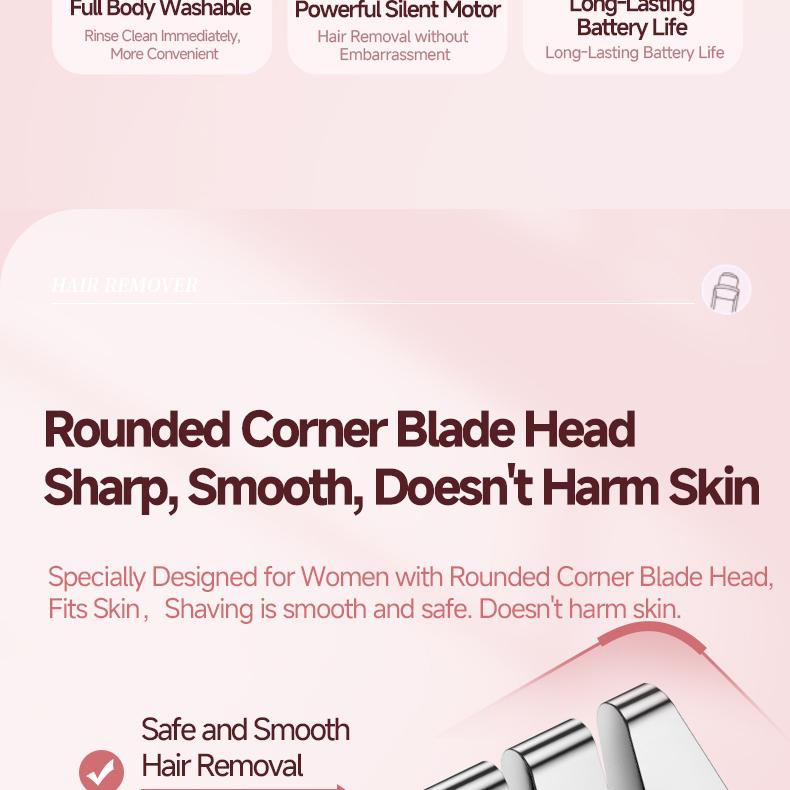 OES Electric Hair Remover Painless Epilator for Women, Portable Facial & Body Shaver for Lip, Chin, Arms & Legs, USB Rechargeable Shaver for Home & Travel