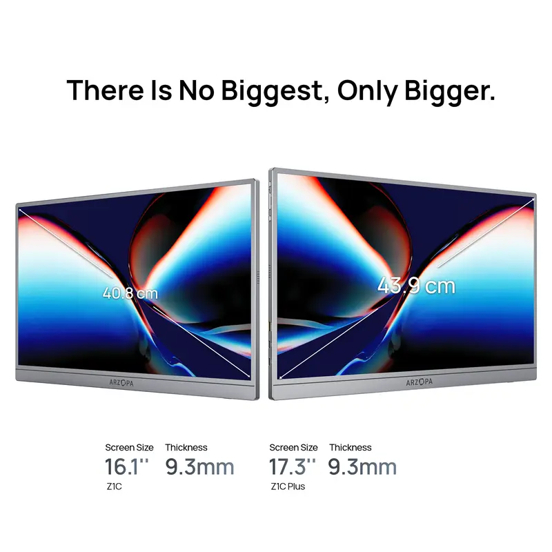 ARZOPA Portable Monitor 16.1"/17.3" FHD 1080P 60Hz/144Hz Laptop Screen Extender for PC Mac Xbox Switch PS5 iPhone IPS Display Computer Display HDR External Screen Game Workfromhome 1