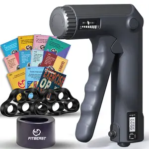 FitBeast Hand Grip Strengthener Workout Kit (4 Pack), Forearm Grip Adjustable Resistance Hand Gripper, Finger Stretcher, Grip Ring & Stress Relief Grip Ball for Athletes