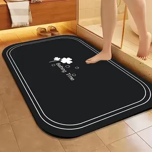 Non-Slip Super-Absorbent Diatomaceous Earth Bath Mat, Fast-Drying Soft Floor Mat for Bathroom, Shower, Bathtub and Home Decor, Diatomite Bathroom Mat